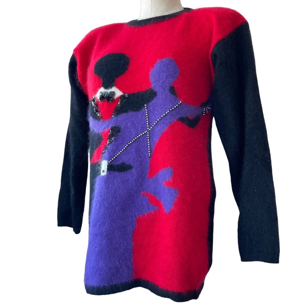 Semplice Sweater Tango Dancing Sequins Angora Lam… - image 4